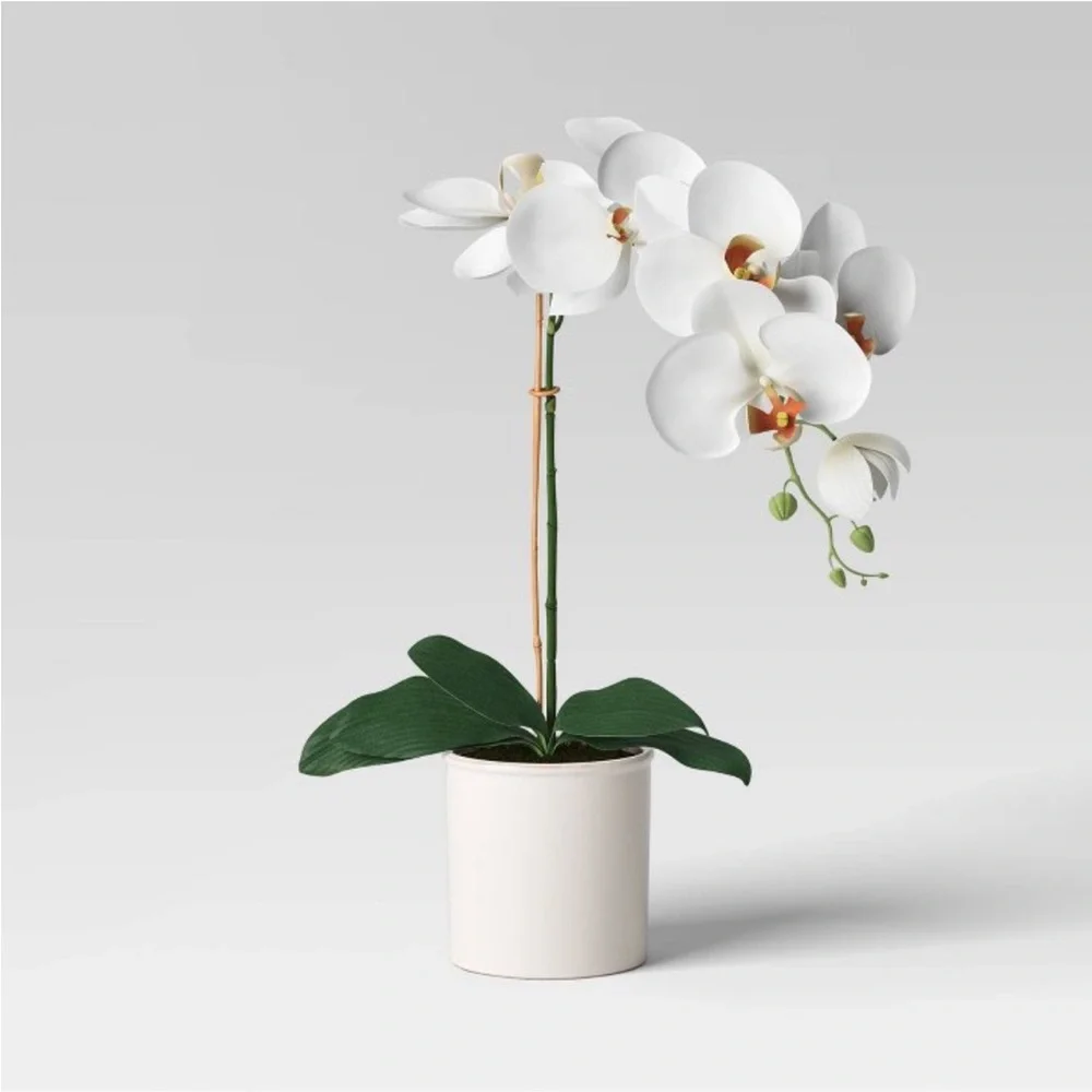 THRESHOLD NWT faux orchid in white pot -19”h